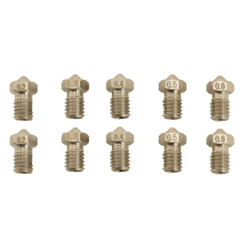 V6 Steel Nozzle Kit - Pack of 10 - 1.75mm