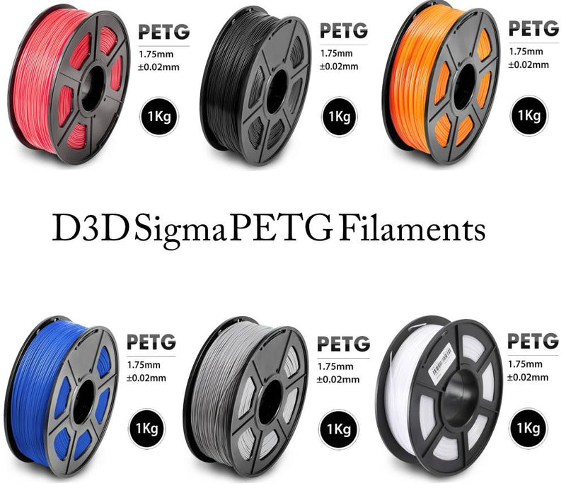 D3D Sigma PETG 1kg 1.75 mm Spooled Various Colors