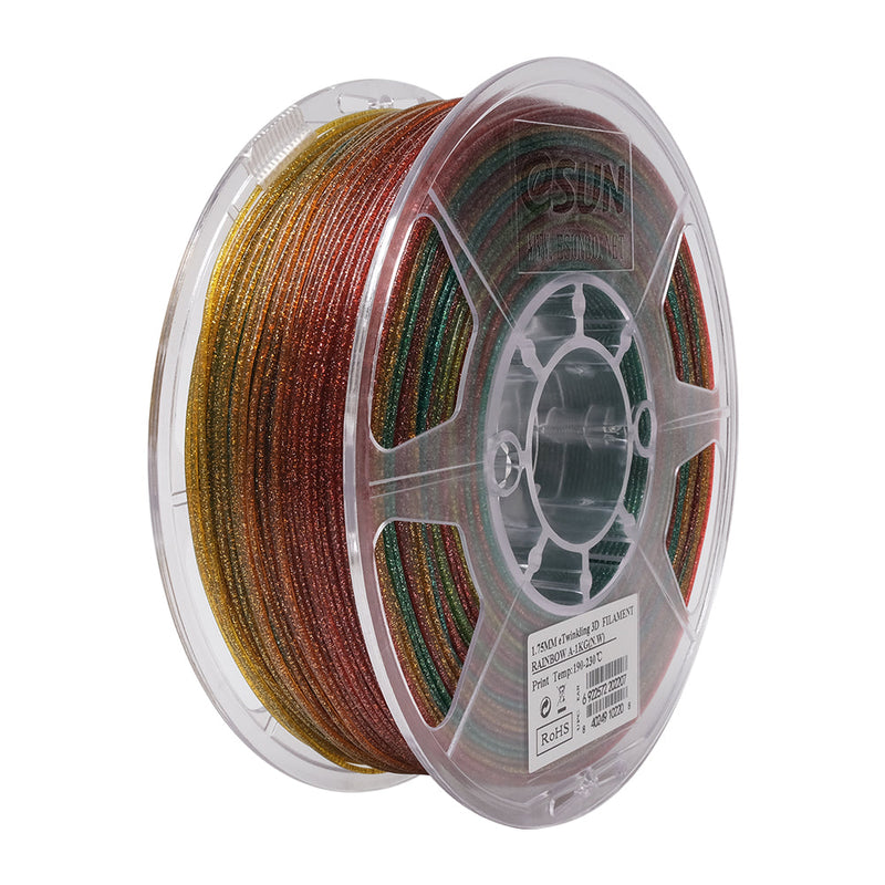 eSun eTwinkling Rainbow-A Glitter PLA 3D Print Filament 1.75mm 1kg