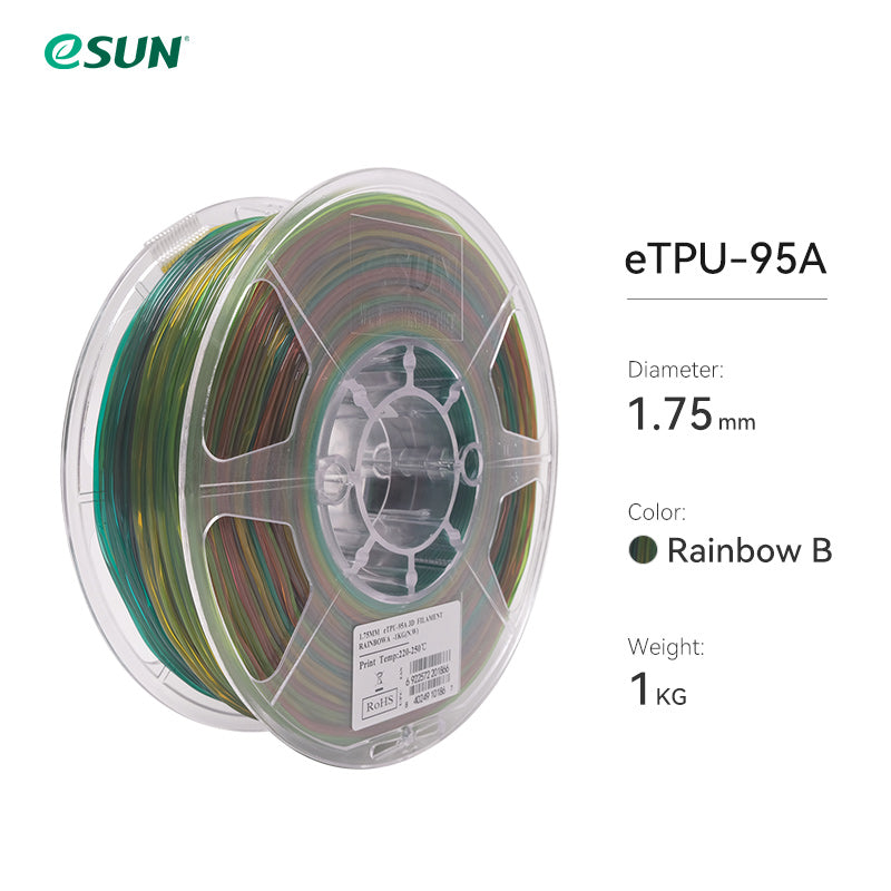 eSUN eTPU-95A Rainbow B Filament - 1.75mm 1kg