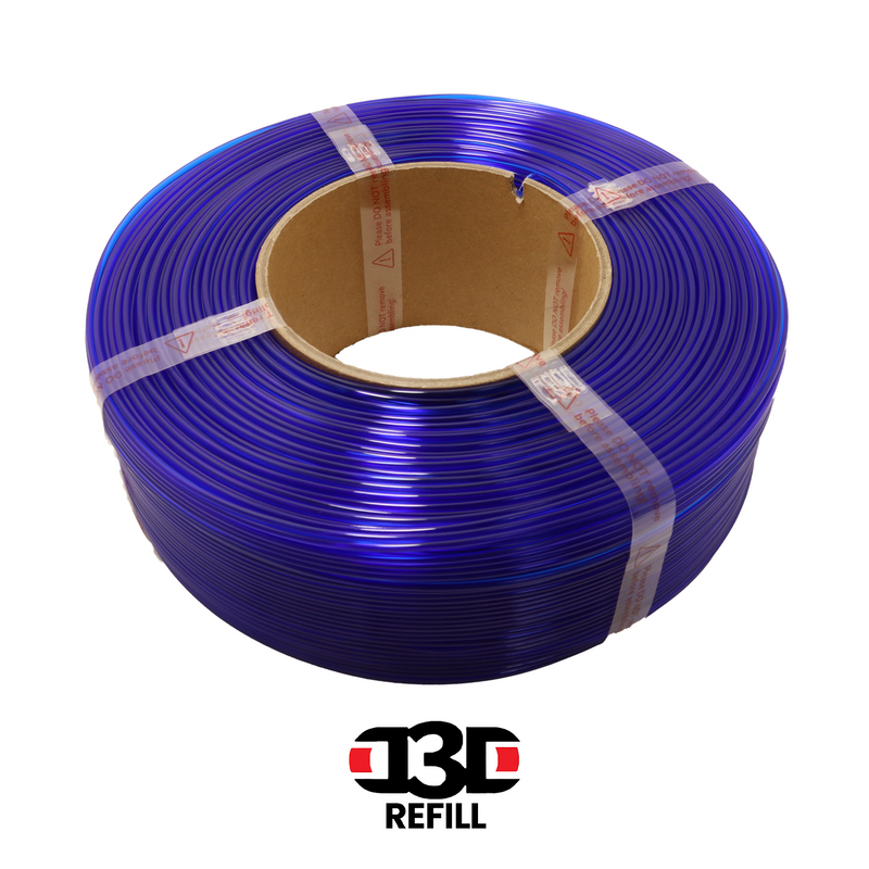 D3D PLA Transparent Refill - Bambu Lab Spool Compatible - 1.75mm 1kg - Various Colors