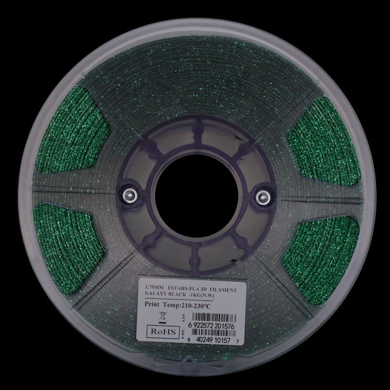 eSun eStars Galaxy Black PLA Filament 1.75mm 1kg Spool - Digitmakers.ca