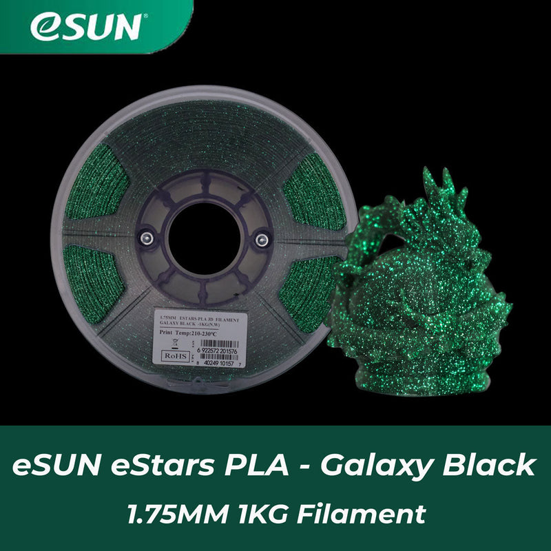 eSun eStars Galaxy Black PLA Filament 1.75mm 1kg Spool