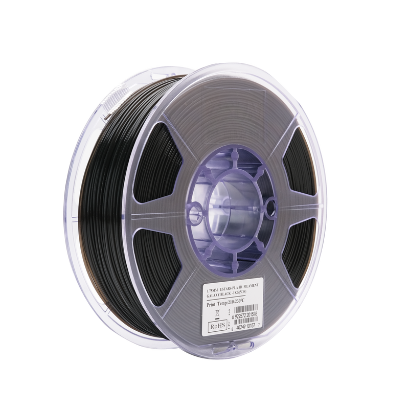 eSun eStars Galaxy Black PLA Filament 1.75mm 1kg Spool - Digitmakers.ca