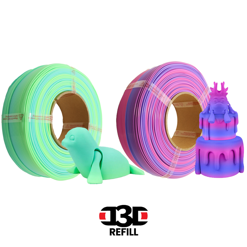 D3D Matte Gradient PLA+ Refill - Bambu Lab Spool Compatible - 1.75mm 1kg - Various Colors