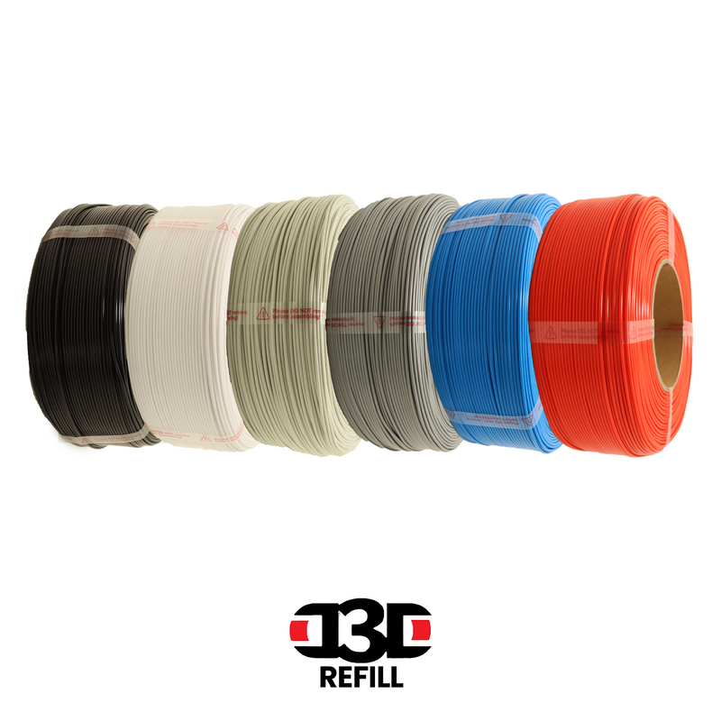 D3D PLA Tough Refill - Bambu Lab Spool Compatible - 1.75mm 1kg - Various Colors